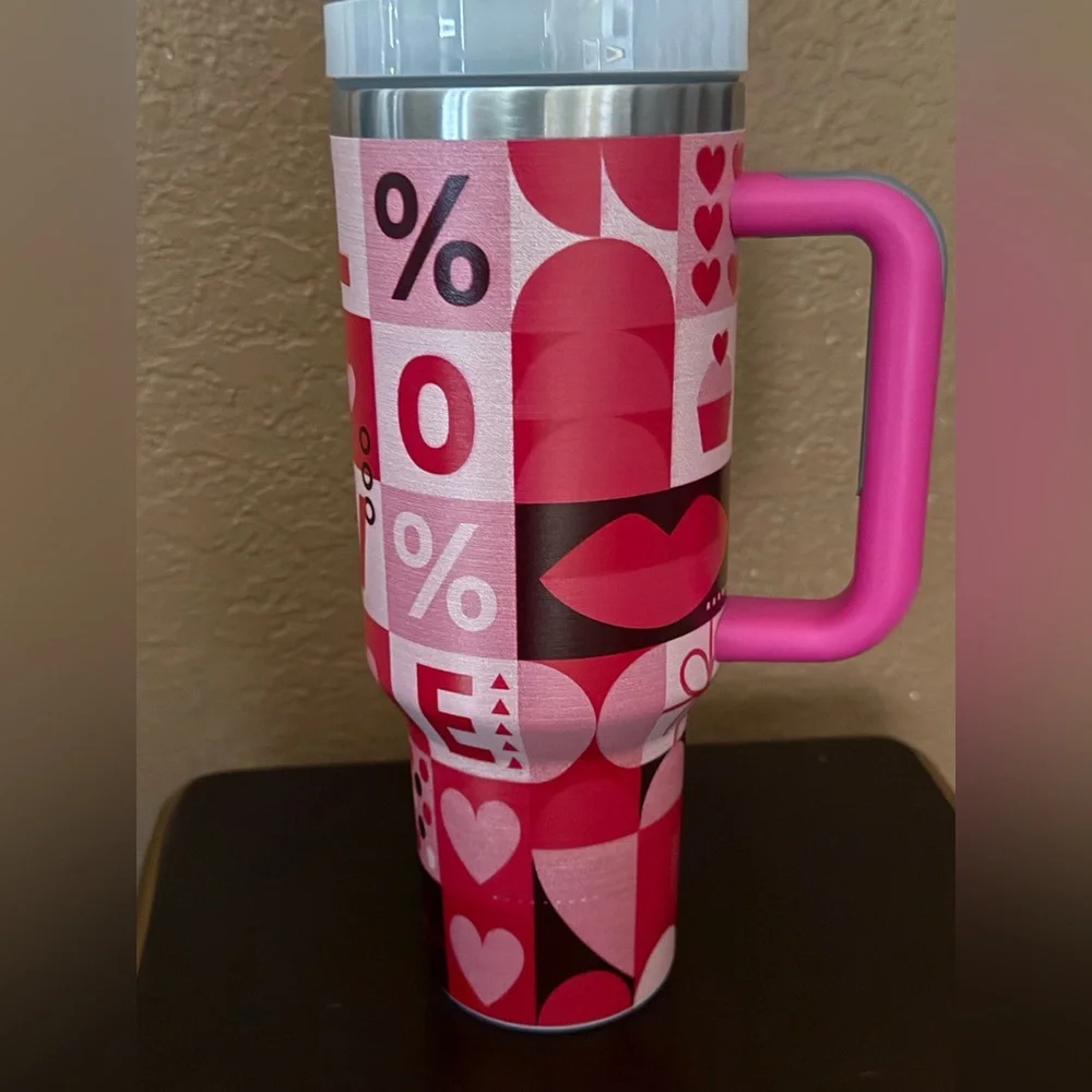Valentine's Heart Patterned Tumbler